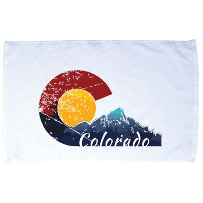 Colorado Flag Themed Mountain Scenery Colorado Microfiber Hand Towel