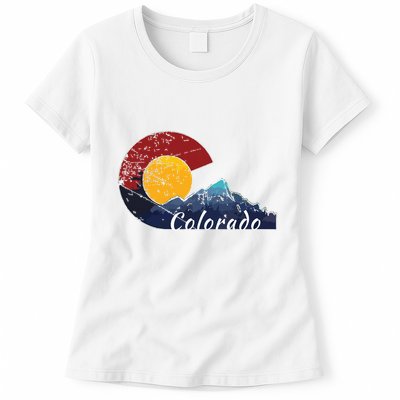 Colorado Flag Themed Mountain Scenery Colorado Womens T-Shirt