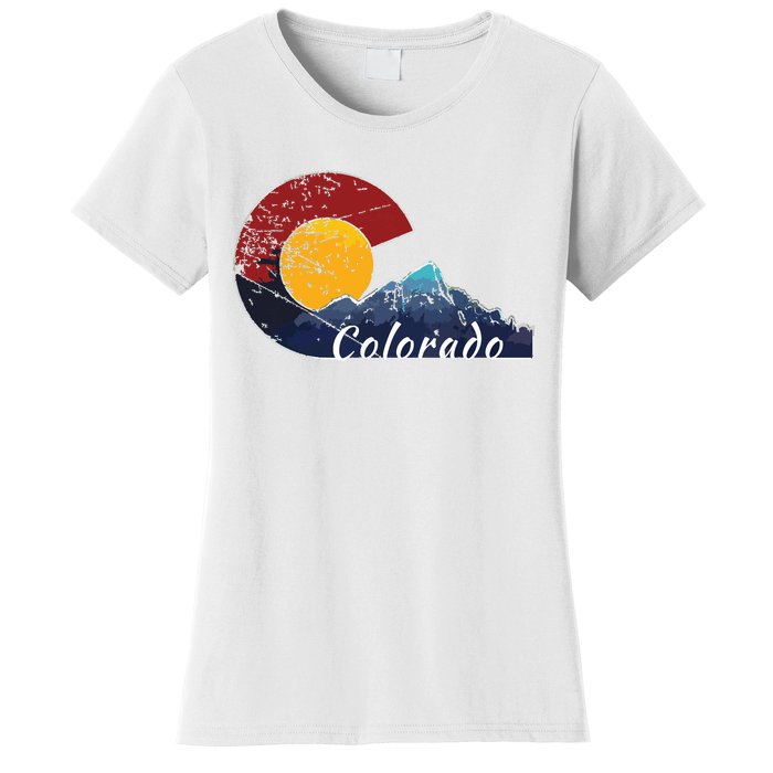 Colorado Flag Themed Mountain Scenery Colorado Women's T-Shirt