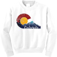 Colorado Flag Themed Mountain Scenery Colorado Kids Sweatshirt