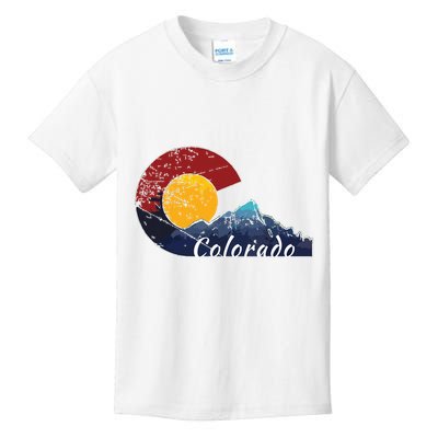 Colorado Flag Themed Mountain Scenery Colorado Kids T-Shirt