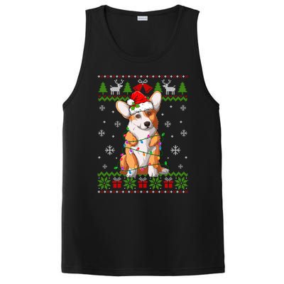 Cute Funny Ugly Christmas Corgi Dog Xmas Lights Gift PosiCharge Competitor Tank