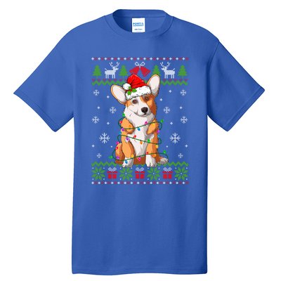 Cute Funny Ugly Christmas Corgi Dog Xmas Lights Gift Tall T-Shirt