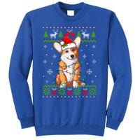 Cute Funny Ugly Christmas Corgi Dog Xmas Lights Gift Tall Sweatshirt