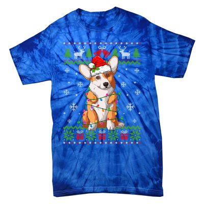 Cute Funny Ugly Christmas Corgi Dog Xmas Lights Gift Tie-Dye T-Shirt