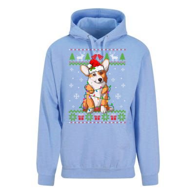 Cute Funny Ugly Christmas Corgi Dog Xmas Lights Gift Unisex Surf Hoodie