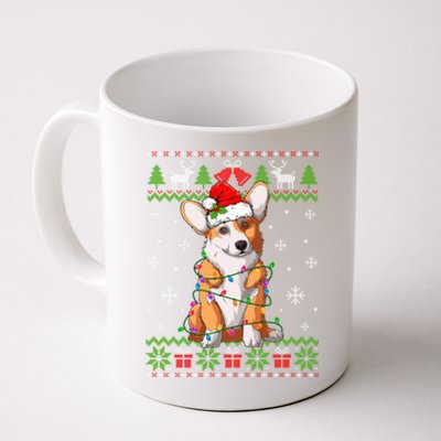 Cute Funny Ugly Christmas Corgi Dog Xmas Lights Gift Coffee Mug