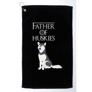 Cute Funny & Unique Siberian Husky Dog Dad & Gift Platinum Collection Golf Towel