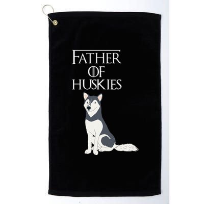 Cute Funny & Unique Siberian Husky Dog Dad & Gift Platinum Collection Golf Towel