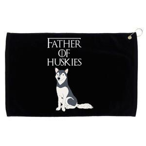 Cute Funny & Unique Siberian Husky Dog Dad & Gift Grommeted Golf Towel