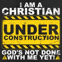 Christian Funny Under Construction Gift Catholic 7 Panel Mesh Trucker Snapback Hat