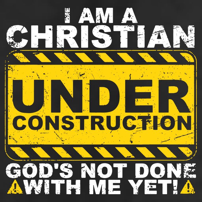 Christian Funny Under Construction Gift Catholic 7 Panel Mesh Trucker Snapback Hat