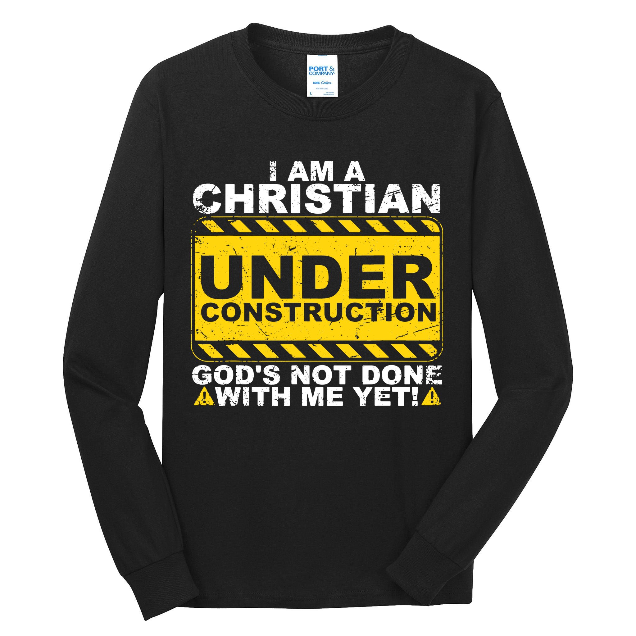 Christian Funny Under Construction Gift Catholic Tall Long Sleeve T-Shirt