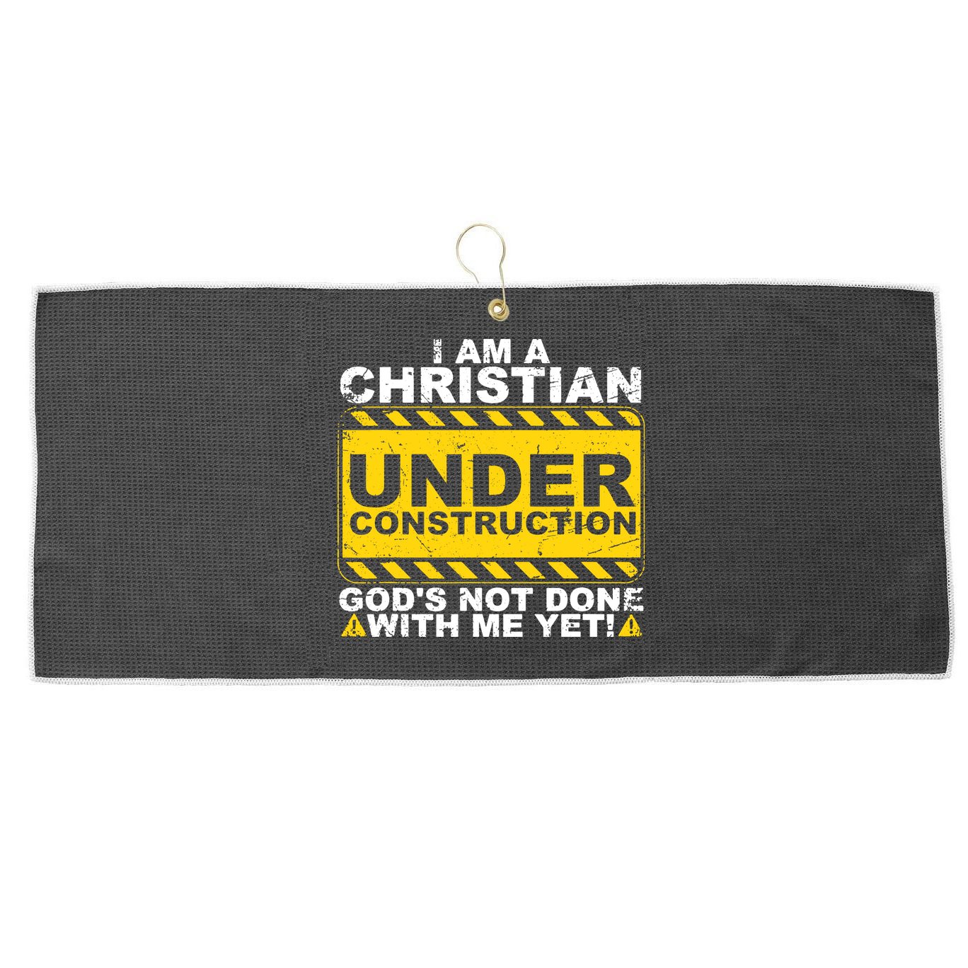Christian Funny Under Construction Gift Catholic Large Microfiber Waffle Golf Towel