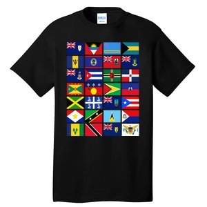 Caribbean Flags Unity Pride Souvenir Geography Gift Tall T-Shirt