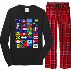 Caribbean Flags Unity Pride Souvenir Geography Gift Long Sleeve Pajama Set