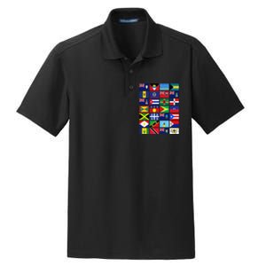 Caribbean Flags Unity Pride Souvenir Geography Gift Dry Zone Grid Polo