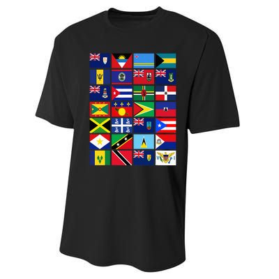 Caribbean Flags Unity Pride Souvenir Geography Gift Performance Sprint T-Shirt