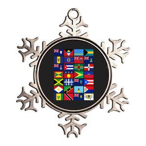 Caribbean Flags Unity Pride Souvenir Geography Gift Metallic Star Ornament