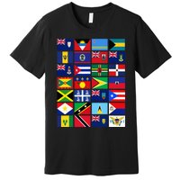 Caribbean Flags Unity Pride Souvenir Geography Gift Premium T-Shirt