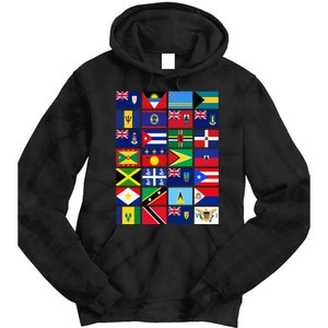 Caribbean Flags Unity Pride Souvenir Geography Gift Tie Dye Hoodie