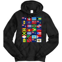 Caribbean Flags Unity Pride Souvenir Geography Gift Tie Dye Hoodie