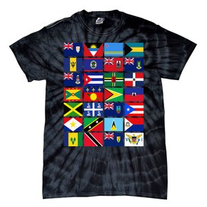 Caribbean Flags Unity Pride Souvenir Geography Gift Tie-Dye T-Shirt