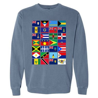 Caribbean Flags Unity Pride Souvenir Geography Gift Garment-Dyed Sweatshirt