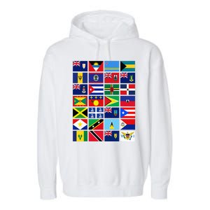 Caribbean Flags Unity Pride Souvenir Geography Gift Garment-Dyed Fleece Hoodie