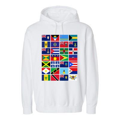 Caribbean Flags Unity Pride Souvenir Geography Gift Garment-Dyed Fleece Hoodie