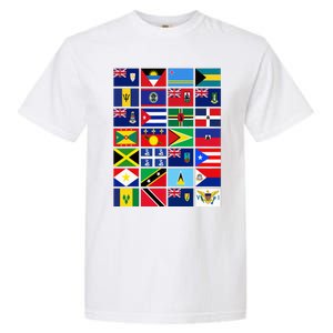 Caribbean Flags Unity Pride Souvenir Geography Gift Garment-Dyed Heavyweight T-Shirt