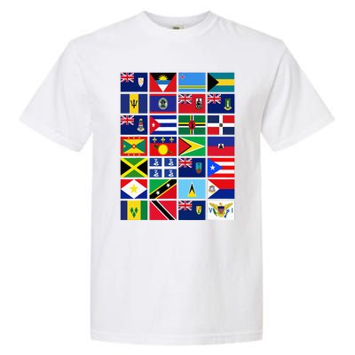 Caribbean Flags Unity Pride Souvenir Geography Gift Garment-Dyed Heavyweight T-Shirt