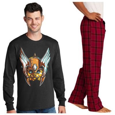 Cute Funny & Unique Cat & Viking Lover & Gift Long Sleeve Pajama Set