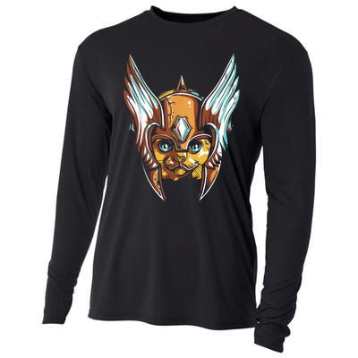 Cute Funny & Unique Cat & Viking Lover & Gift Cooling Performance Long Sleeve Crew