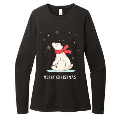 Cute Funny & Unique Christmas Polar Bear & Snow Gift Womens CVC Long Sleeve Shirt