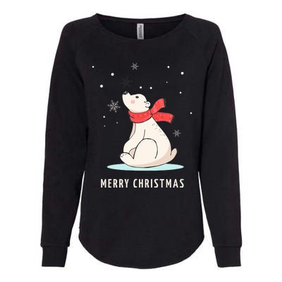 Cute Funny & Unique Christmas Polar Bear & Snow Gift Womens California Wash Sweatshirt