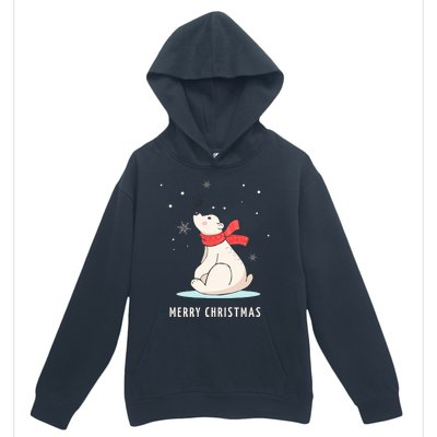 Cute Funny & Unique Christmas Polar Bear & Snow Gift Urban Pullover Hoodie