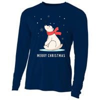 Cute Funny & Unique Christmas Polar Bear & Snow Gift Cooling Performance Long Sleeve Crew