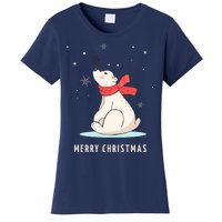 Cute Funny & Unique Christmas Polar Bear & Snow Gift Women's T-Shirt