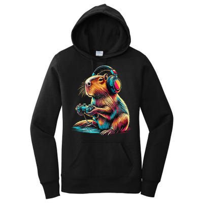 Capybara Funny Video Games Capybara Women's Pullover Hoodie