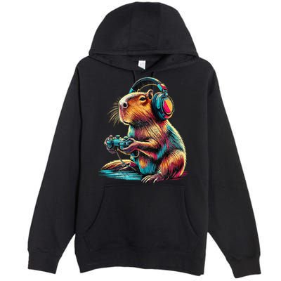 Capybara Funny Video Games Capybara Premium Pullover Hoodie