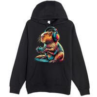 Capybara Funny Video Games Capybara Premium Pullover Hoodie