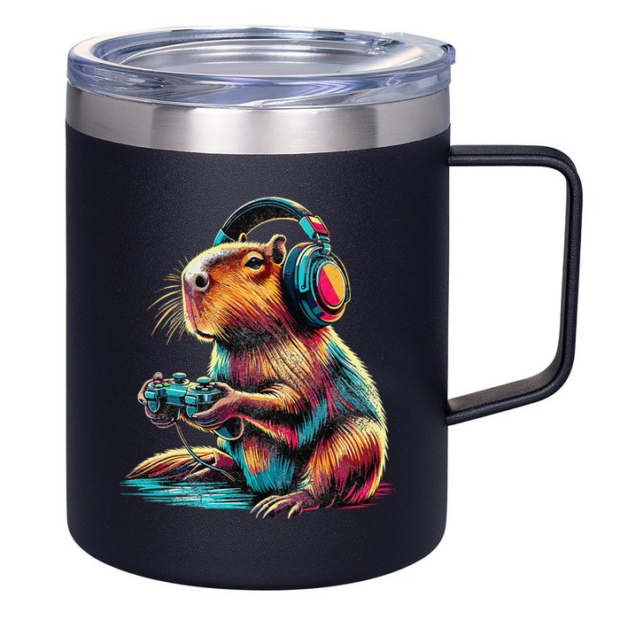 Capybara Funny Video Games Capybara 12oz Stainless Steel Coffee Mug