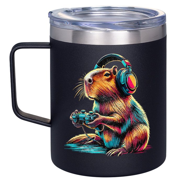 Capybara Funny Video Games Capybara 12oz Stainless Steel Coffee Mug
