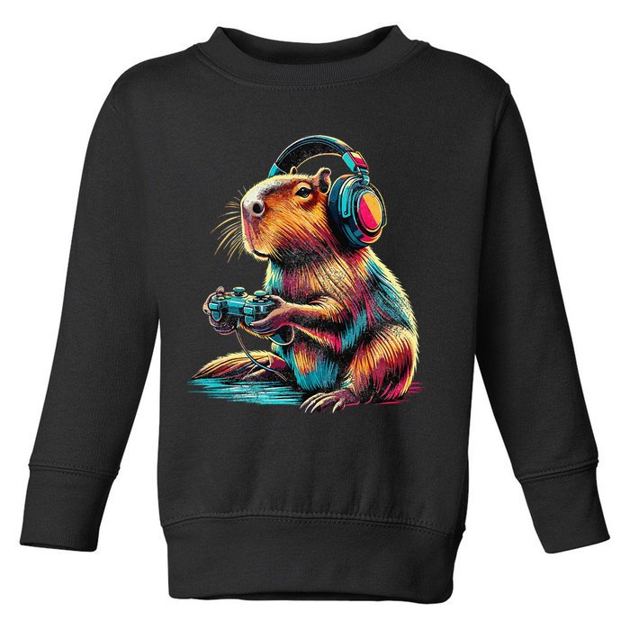 Capybara Funny Video Games Capybara Toddler Sweatshirt