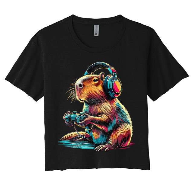 Capybara Funny Video Games Capybara Crop Top