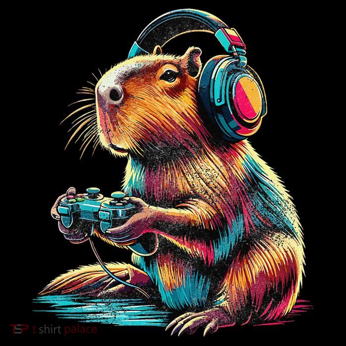 Capybara Funny Video Games Capybara Cropped Pullover Crew