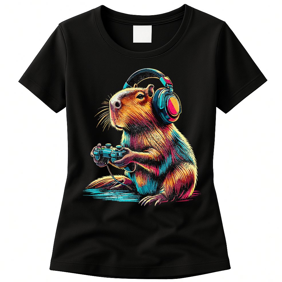 Capybara Funny Video Games Capybara Womens T-Shirt