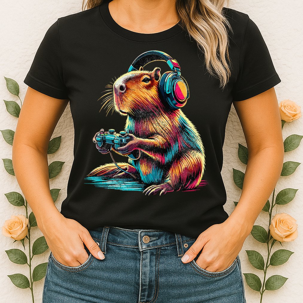 Capybara Funny Video Games Capybara Womens T-Shirt