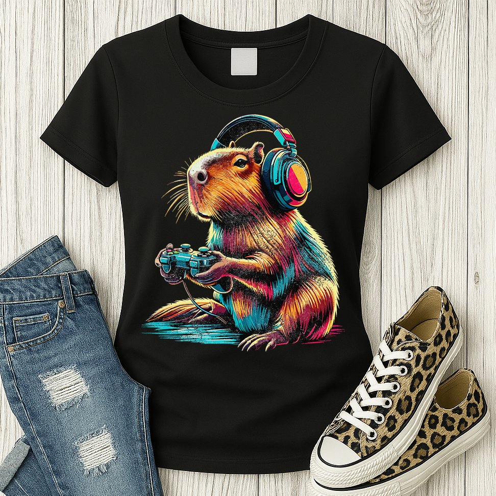 Capybara Funny Video Games Capybara Womens T-Shirt